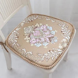Galette de Chaise Déhoussable marron fleuri
