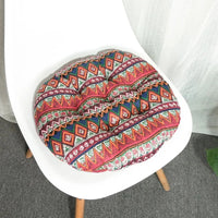 Galette de Chaise Ronde Ethnique rouge